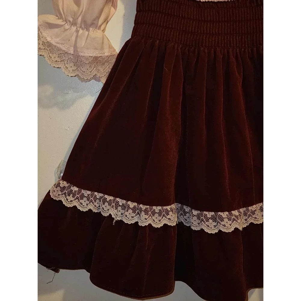 Vintage 80's Elm Hill Prairie Dress - Lace Trim Girls Size 5 - Picture 3 of 15